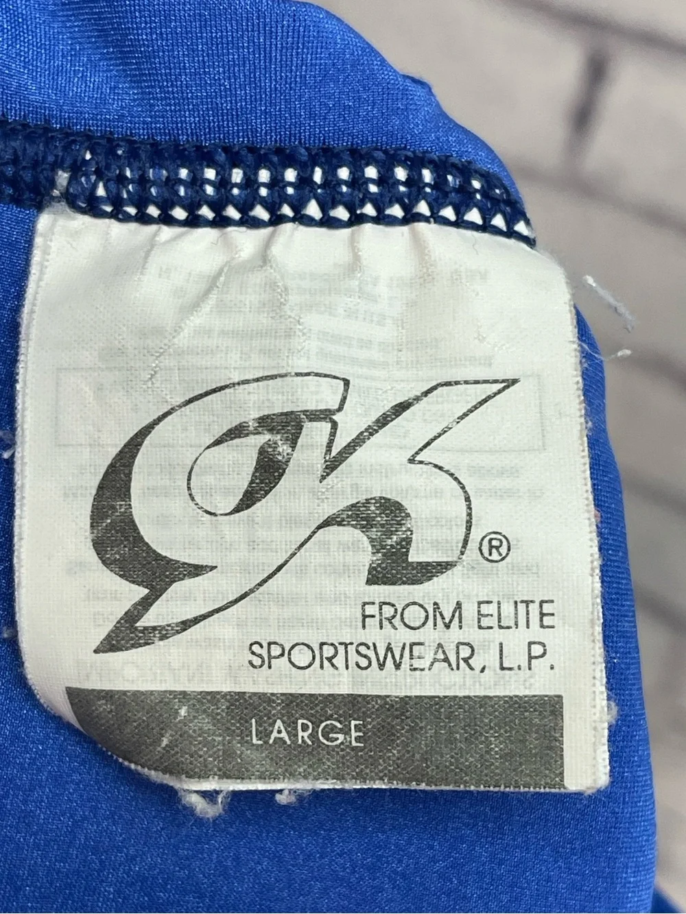 GK child’s large blue leotard gymnastics
